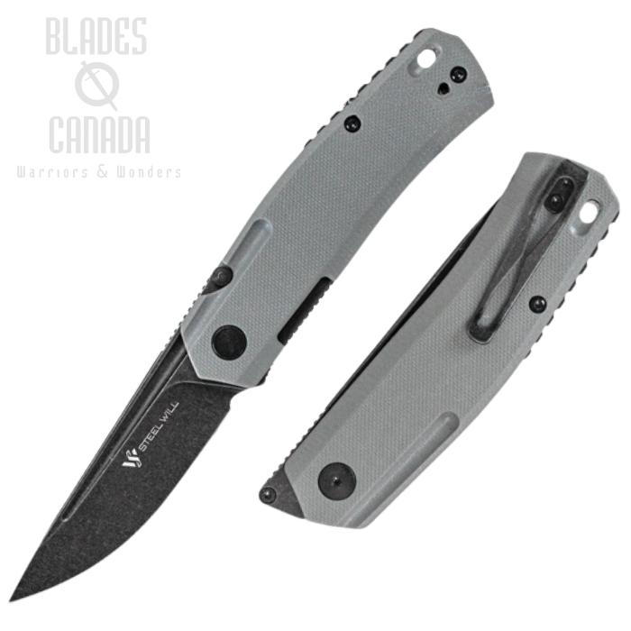 Steel Will Fjord Folding Knife, D2 Black SW, G10 Gray, SMGF7128